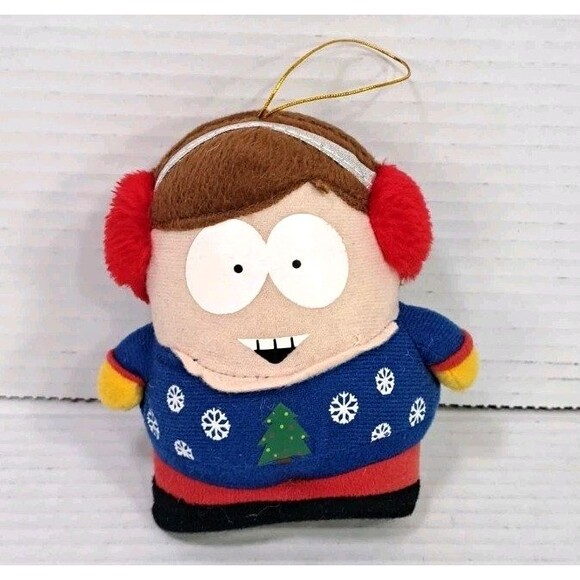 Rare South Park Eric Cartman Christmas Ornament 2007 Plush 3" Holiday Decor - Picture 1 of 2